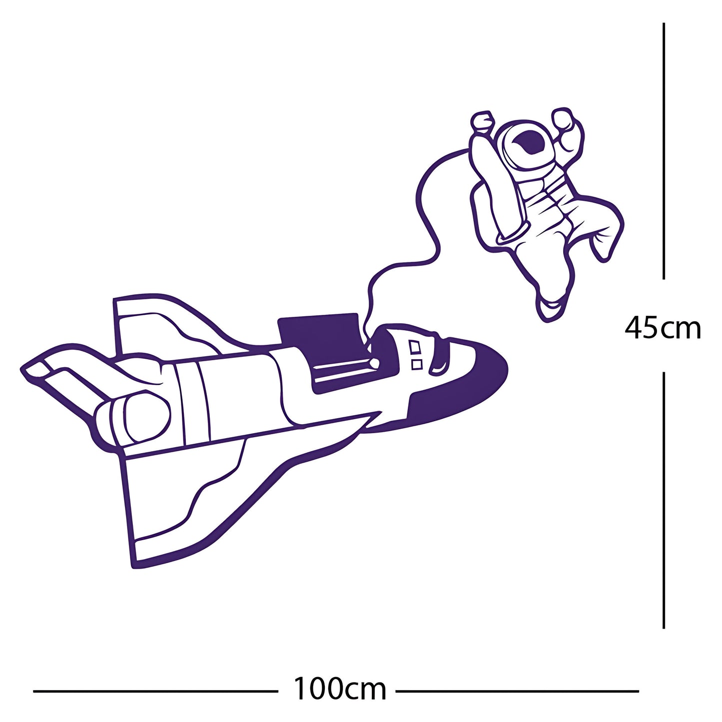 Space shuttle with Astronaut - Wall Sticker