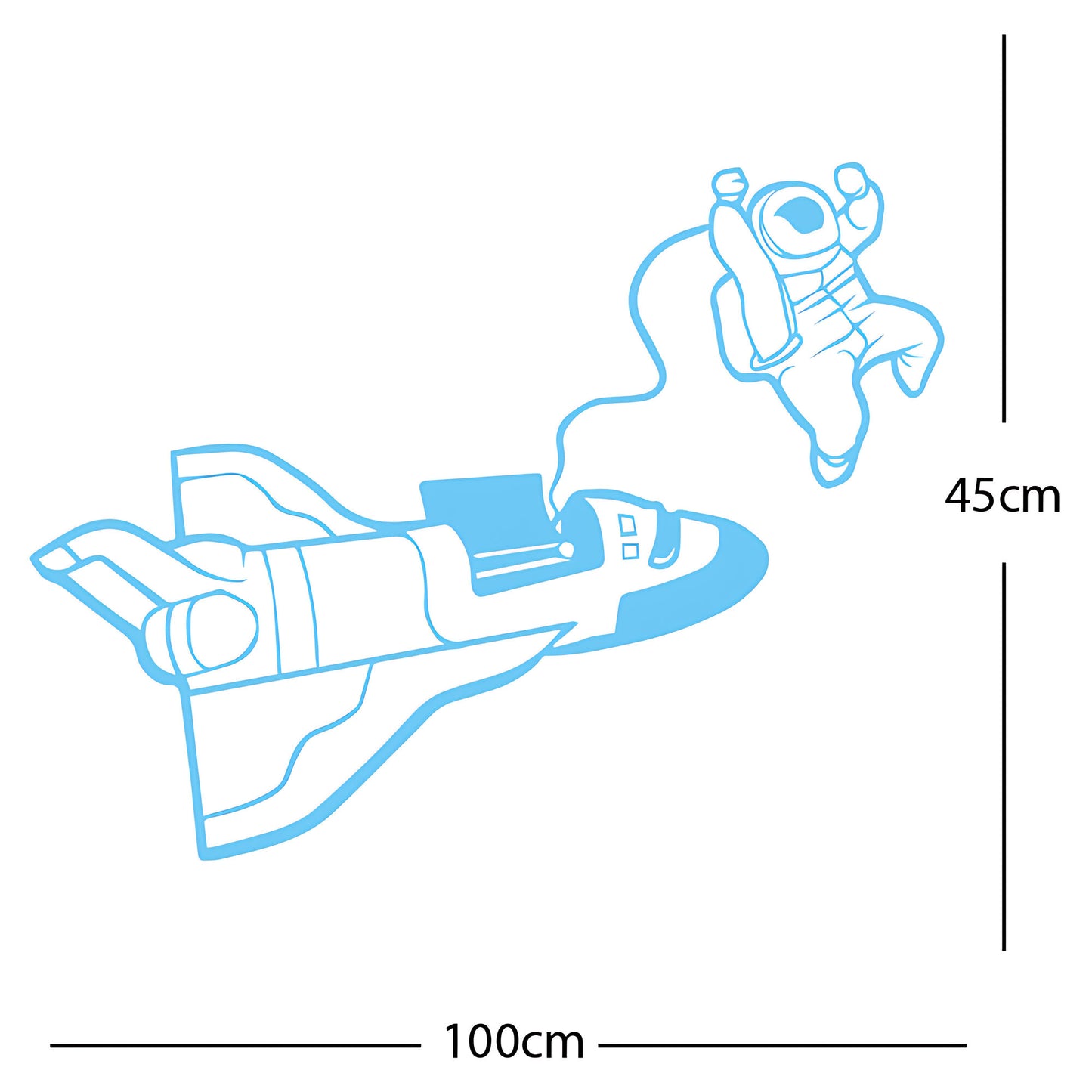 Space shuttle with Astronaut - Wall Sticker