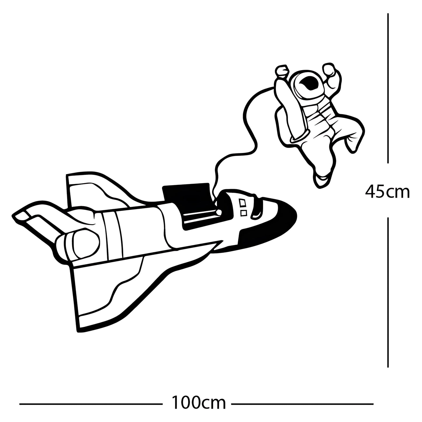 Space shuttle with Astronaut - Wall Sticker