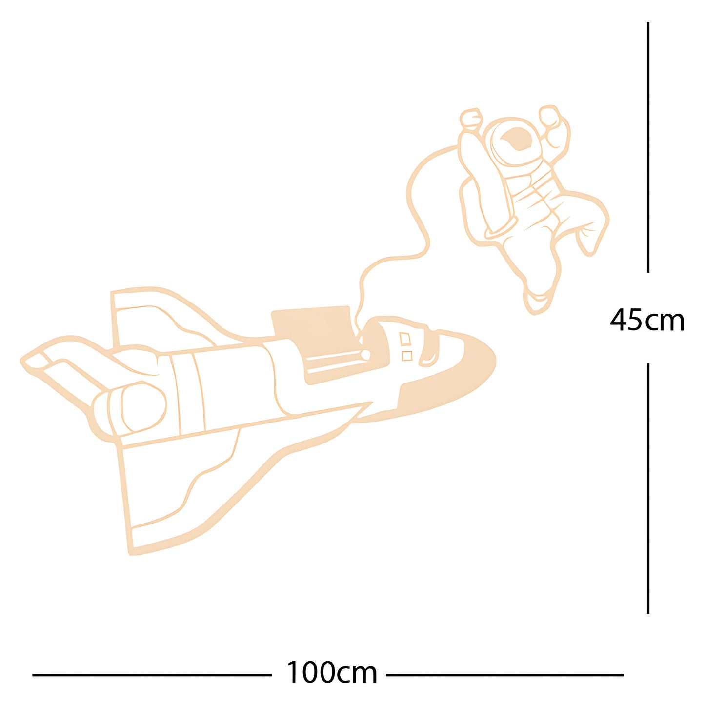 Space shuttle with Astronaut - Wall Sticker
