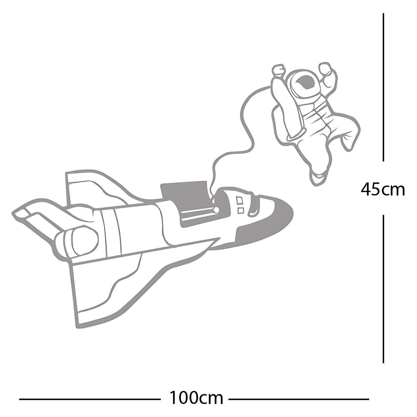 Space shuttle with Astronaut - Wall Sticker