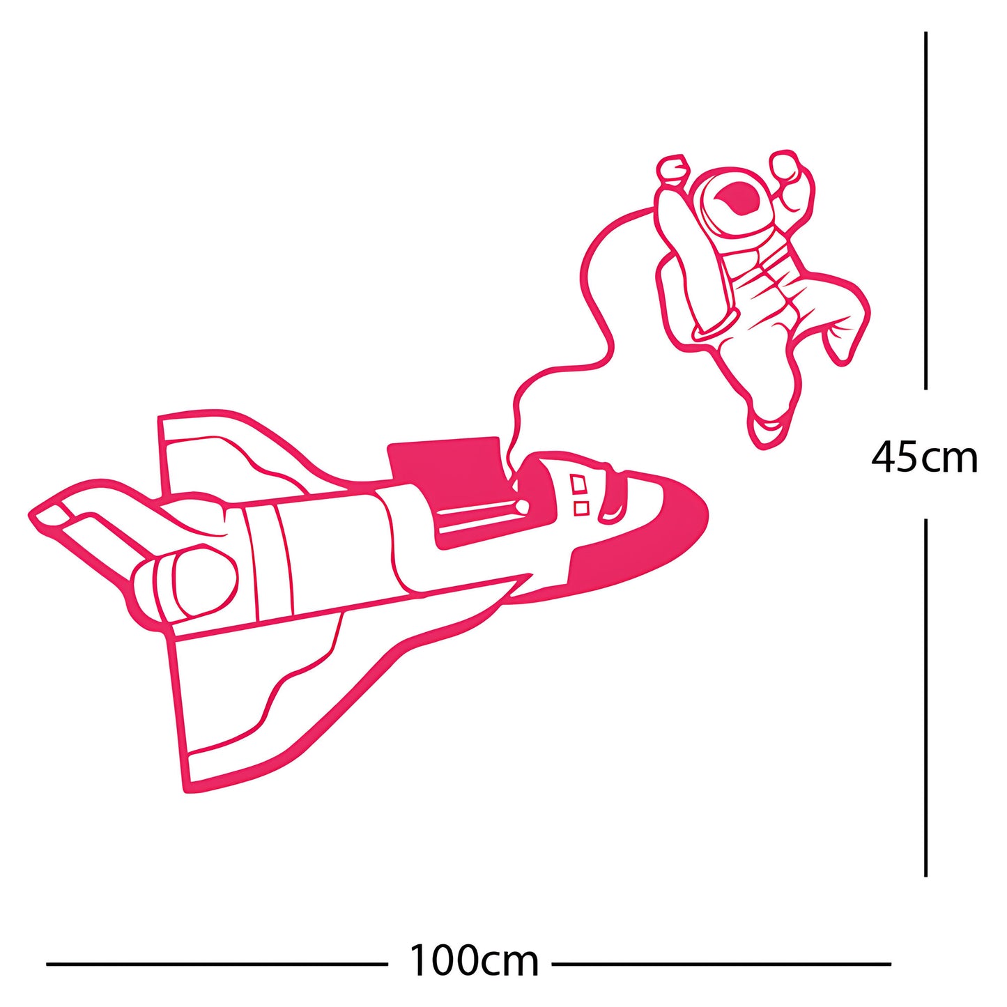Space shuttle with Astronaut - Wall Sticker