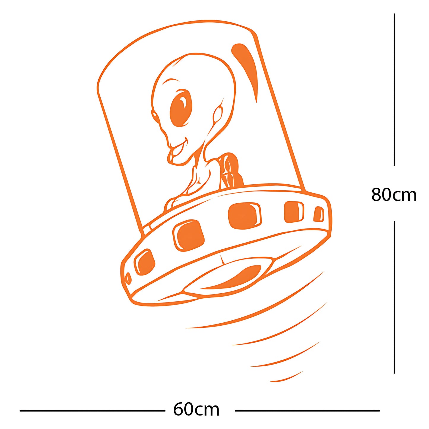 Flying Saucer Alien Wall Sticker