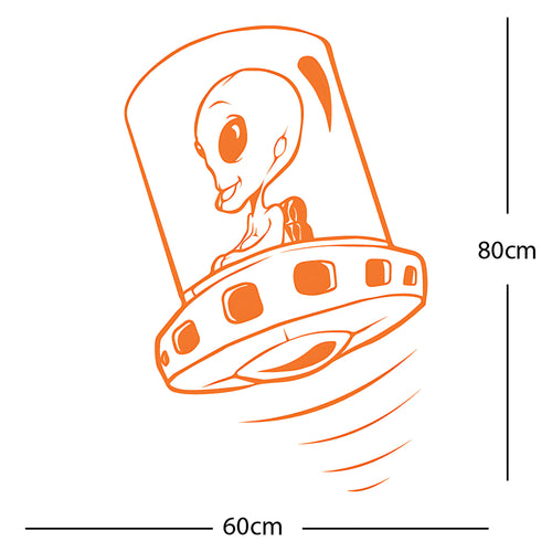 Flying Saucer Alien Wall Sticker