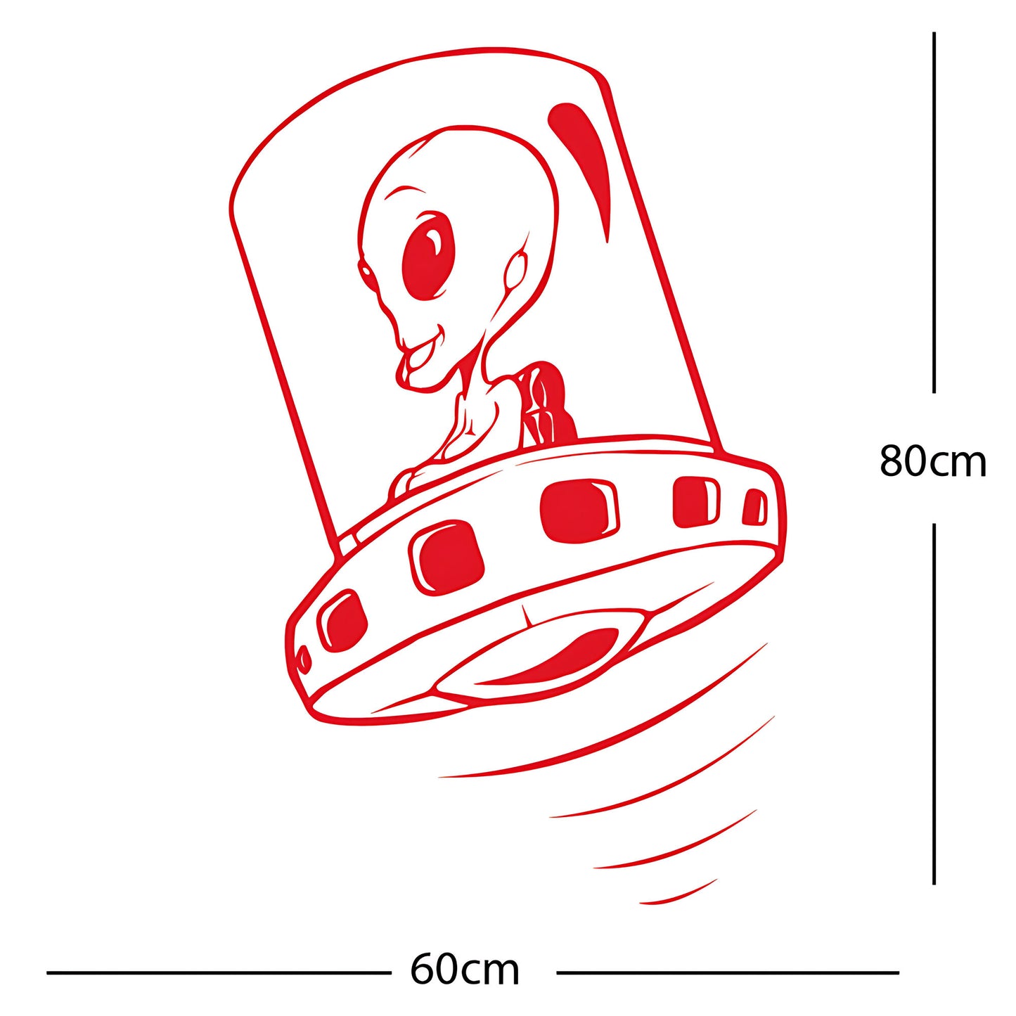 Flying Saucer Alien Wall Sticker