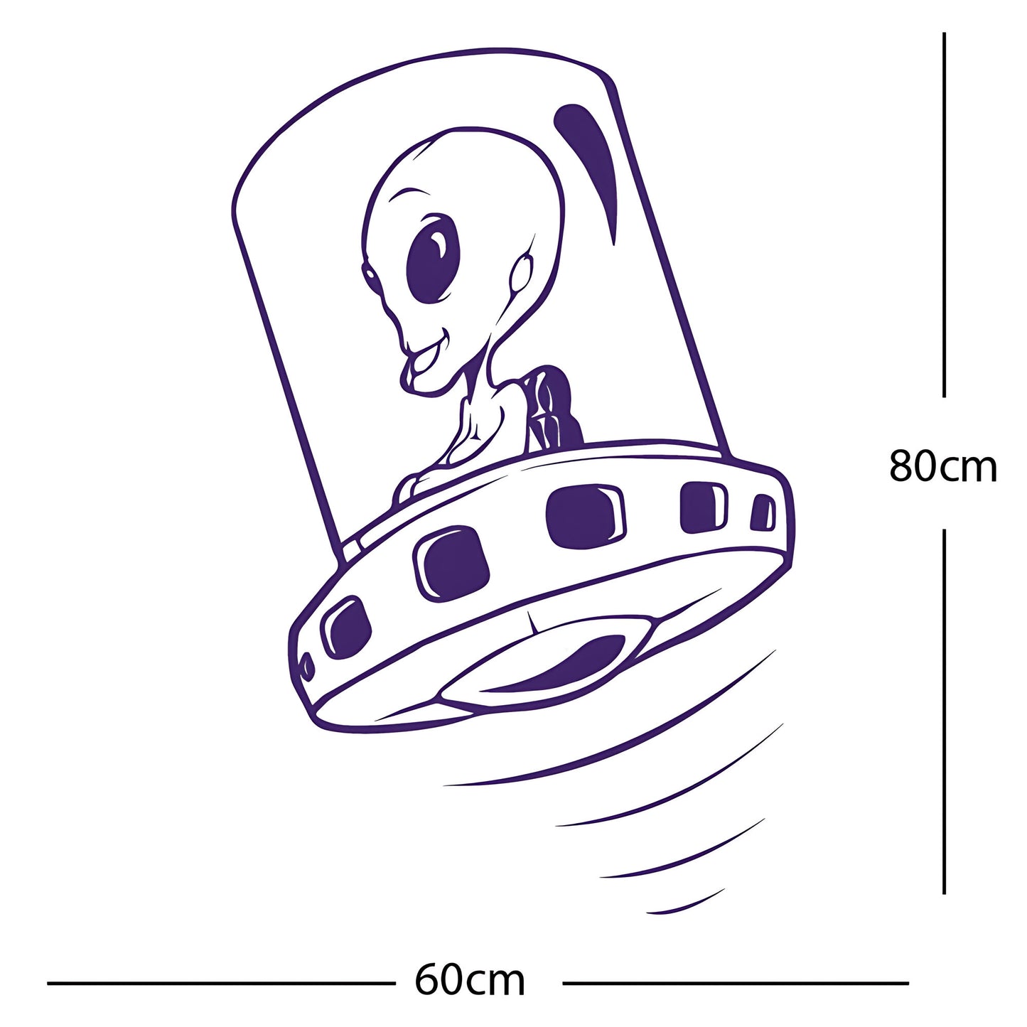 Flying Saucer Alien Wall Sticker