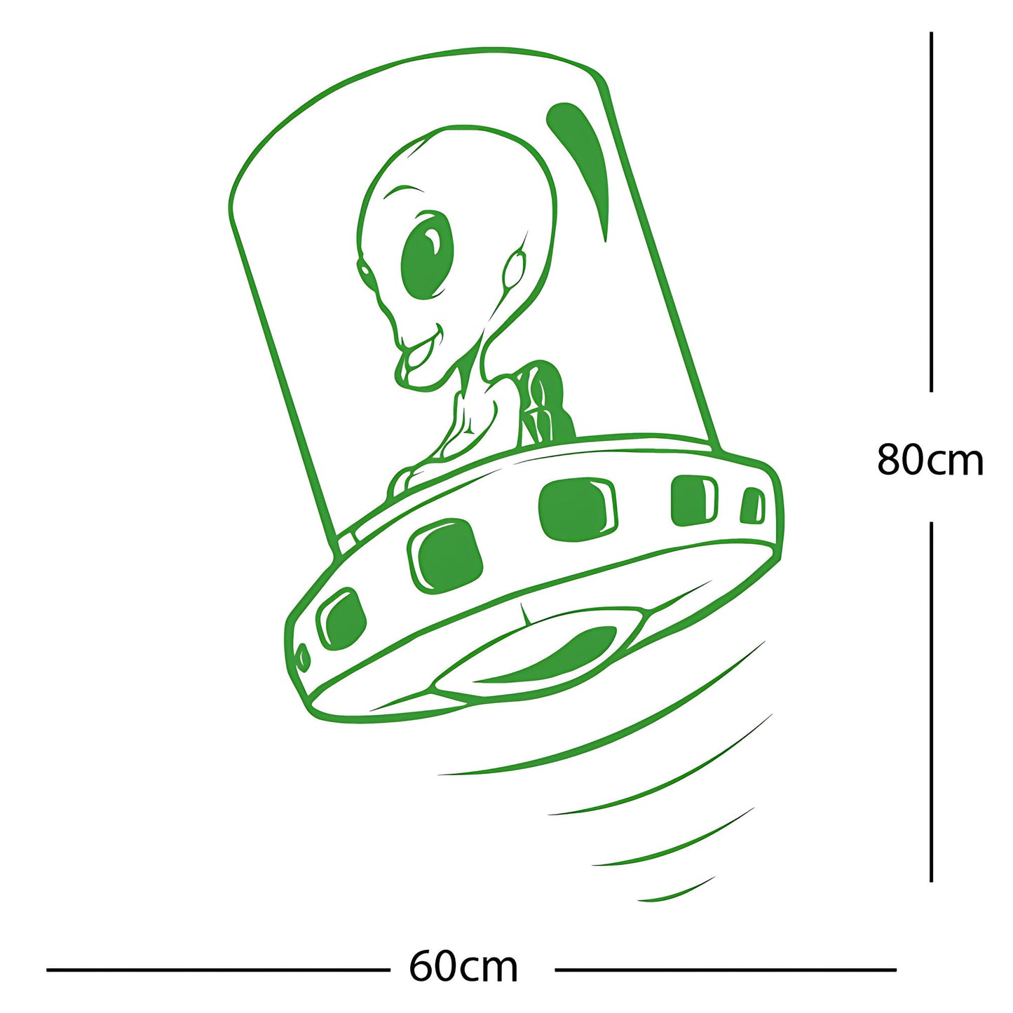 Flying Saucer Alien Wall Sticker