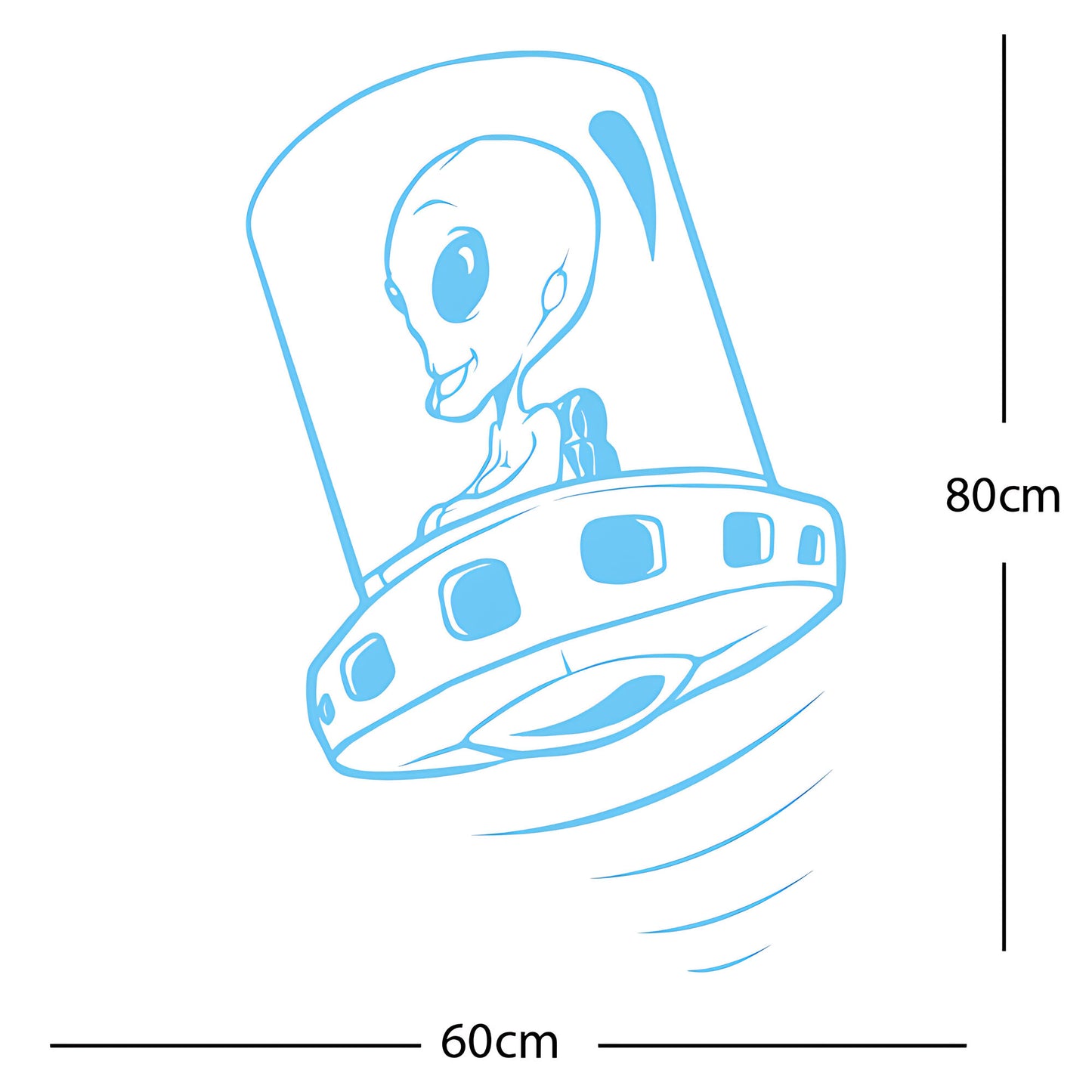 Flying Saucer Alien Wall Sticker