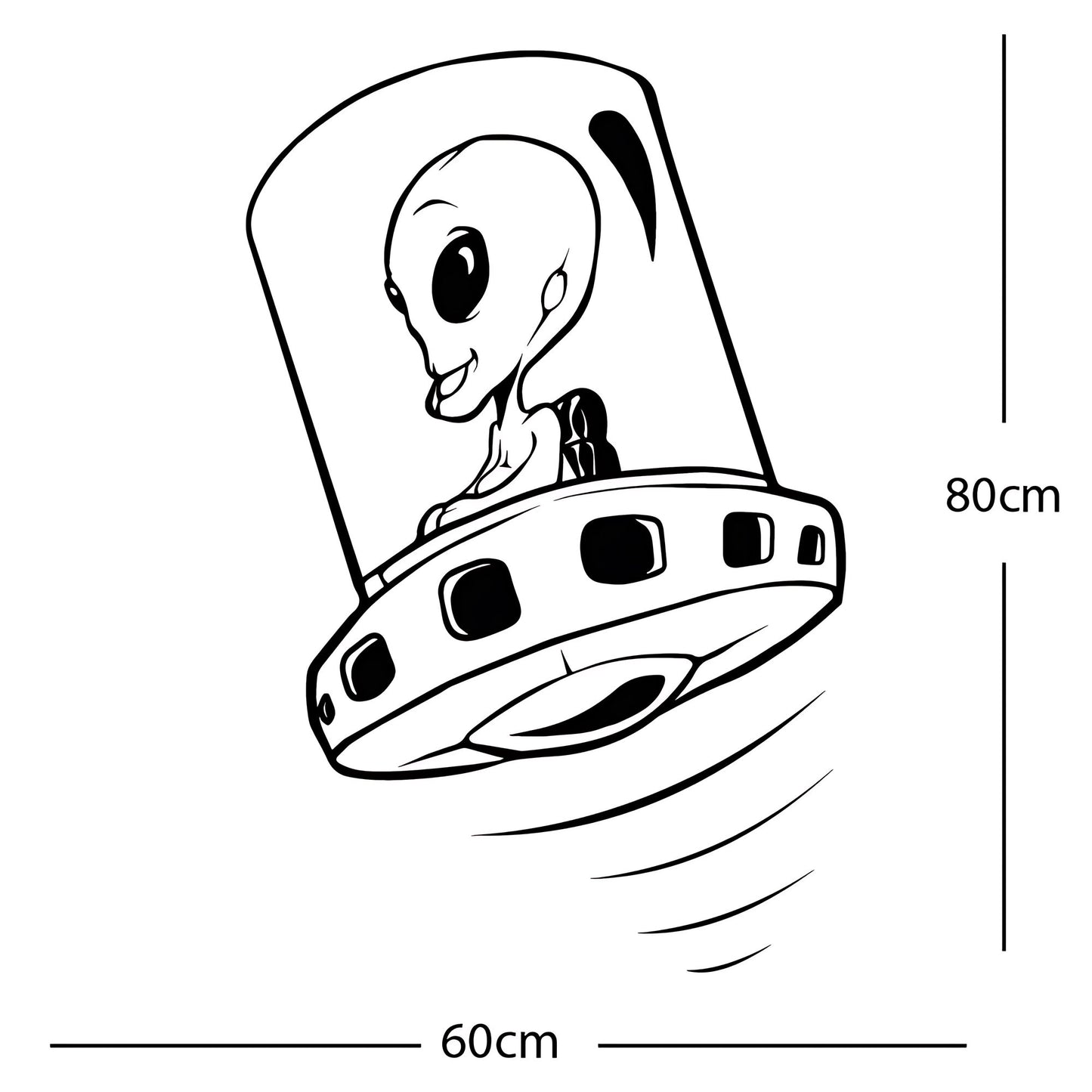 Flying Saucer Alien Wall Sticker