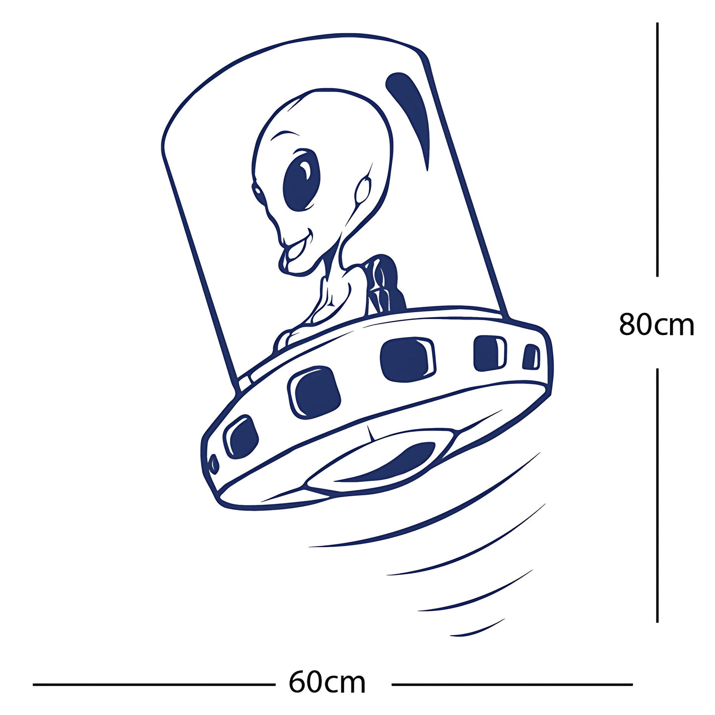 Flying Saucer Alien Wall Sticker
