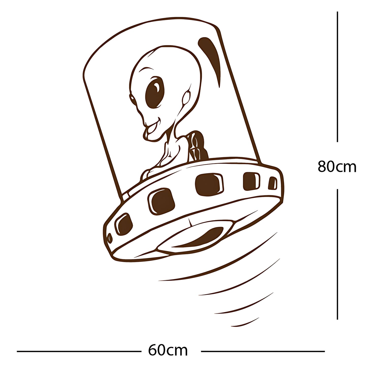 Flying Saucer Alien Wall Sticker