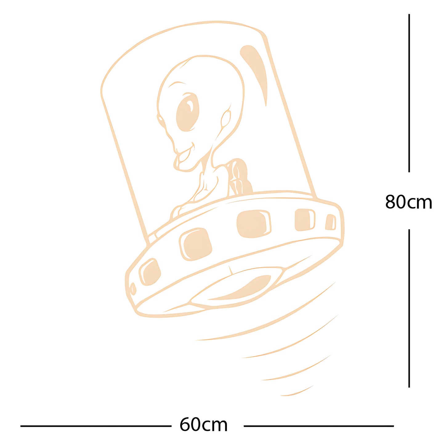 Flying Saucer Alien Wall Sticker