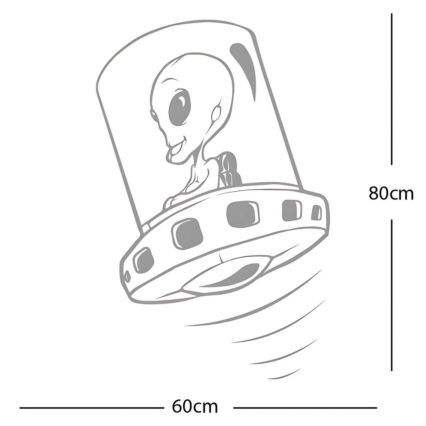 Flying Saucer Alien Wall Sticker