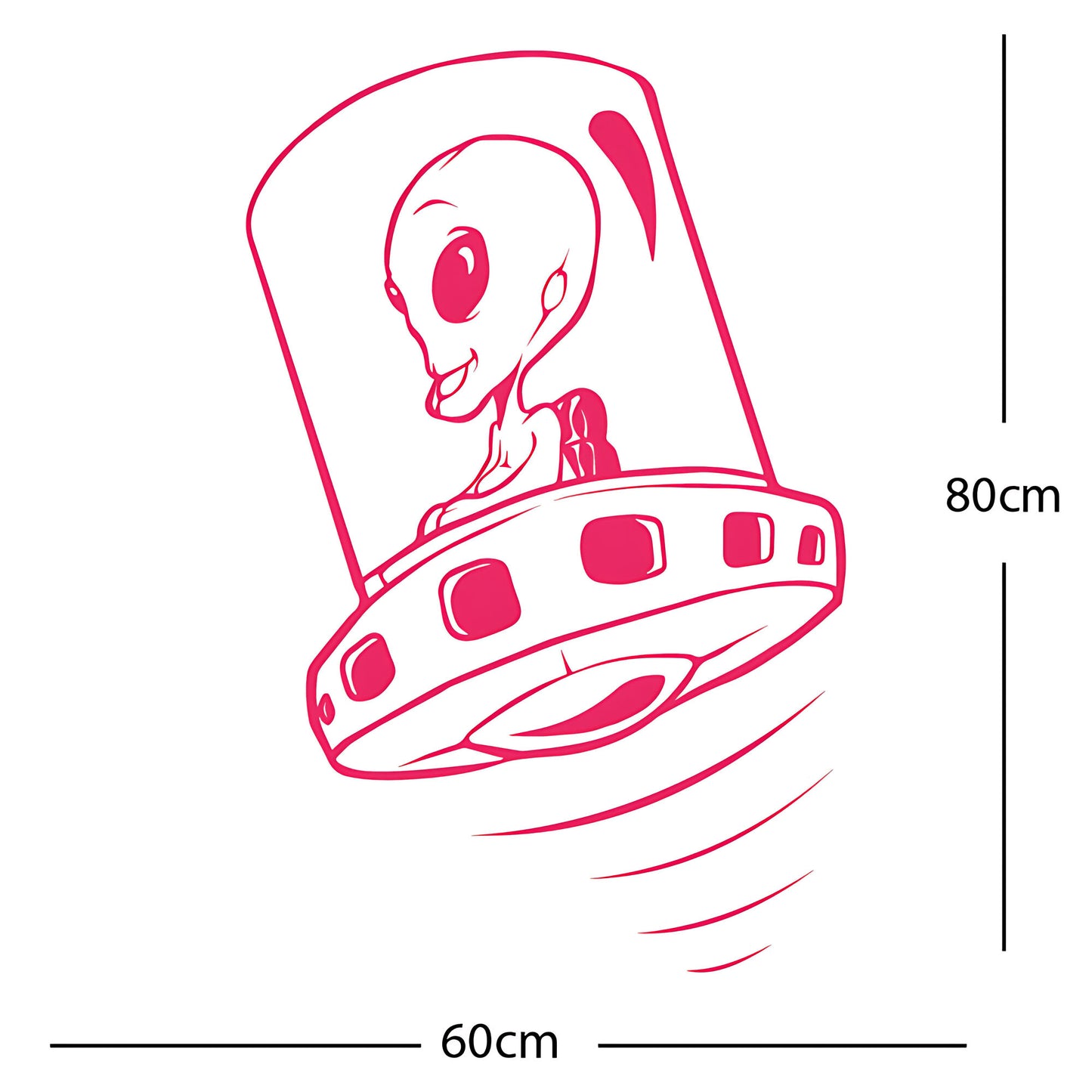 Flying Saucer Alien Wall Sticker