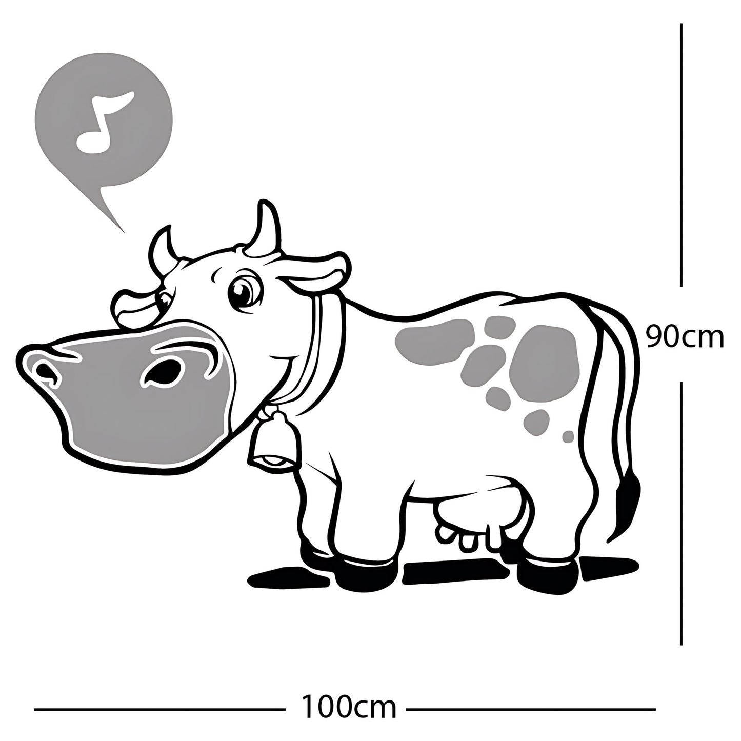 Farmyard Cow Wall Sticker – Kids Bedroom Vinyl Decal