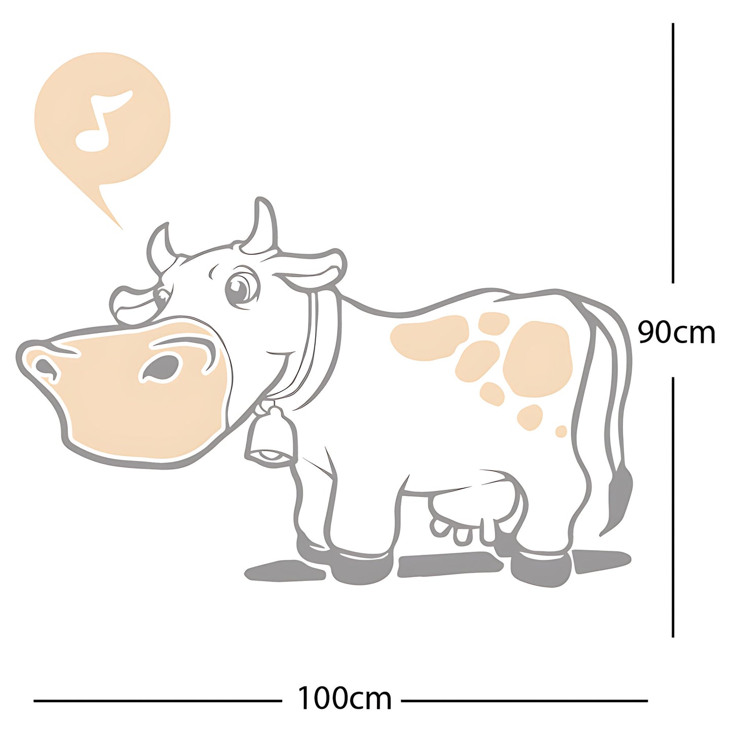 Farmyard Cow Wall Sticker – Kids Bedroom Vinyl Decal