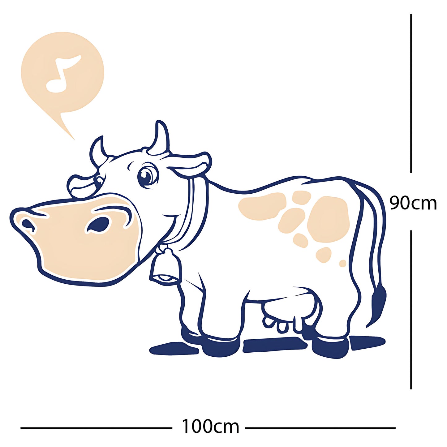 Farmyard Cow Wall Sticker – Kids Bedroom Vinyl Decal