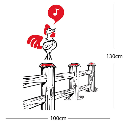 Cockerel Farmyard Wall Sticker – Kids Bedroom Vinyl Decal