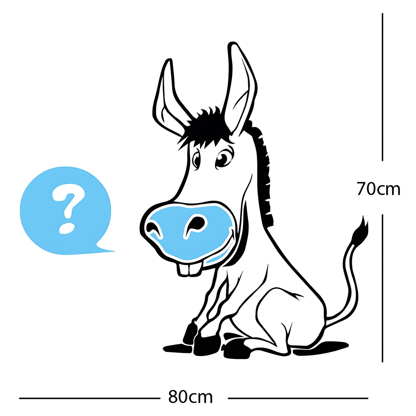 Funny Donkey Wall Sticker – Farmyard Kids Bedroom Decal