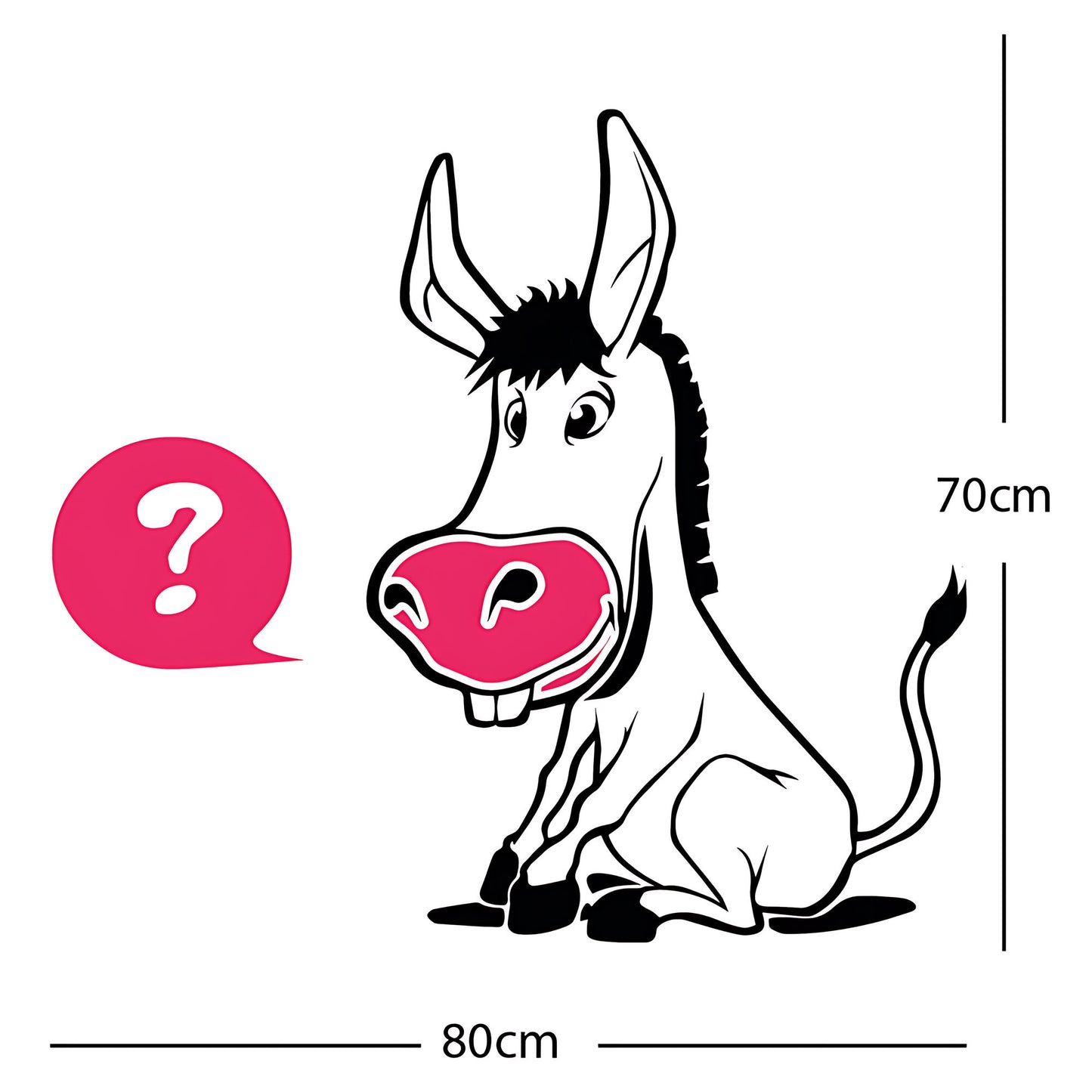 Funny Donkey Wall Sticker – Farmyard Kids Bedroom Decal