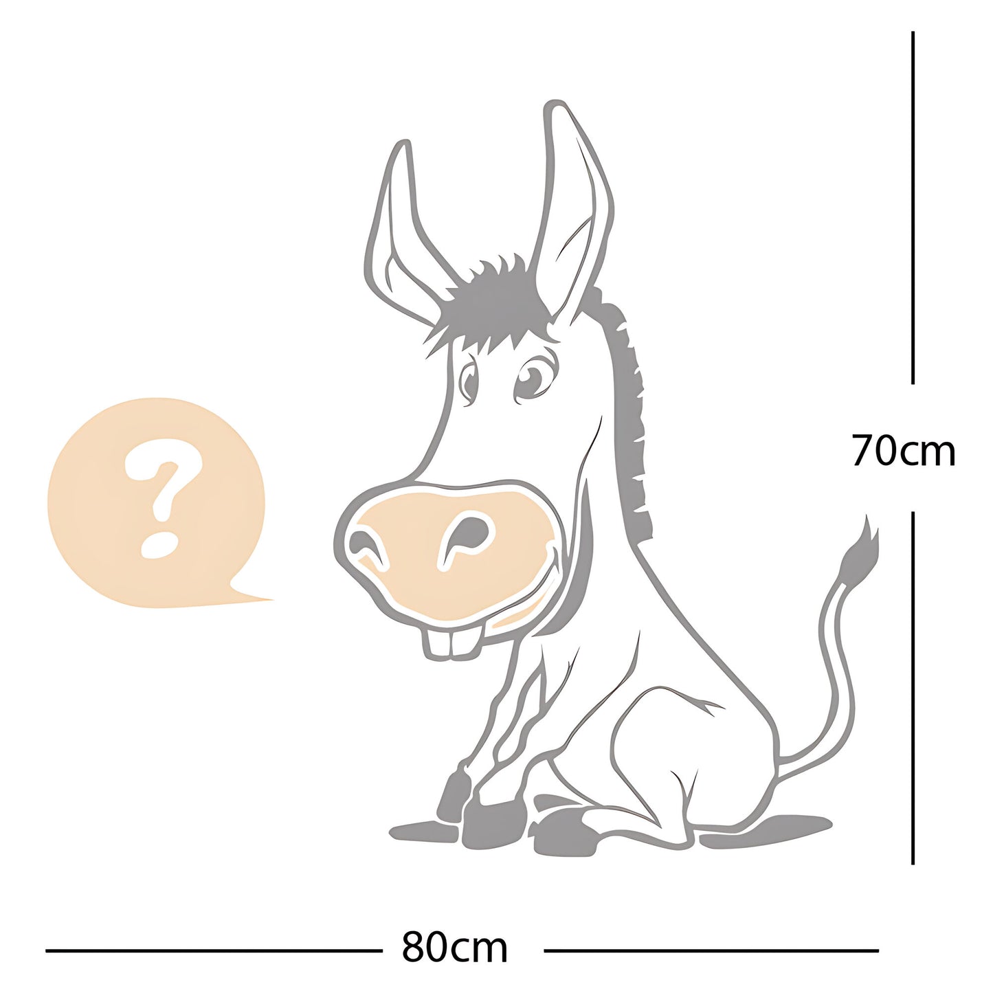 Funny Donkey Wall Sticker – Farmyard Kids Bedroom Decal