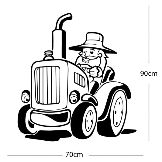 Farmer and Tractor Wall Sticker Decal