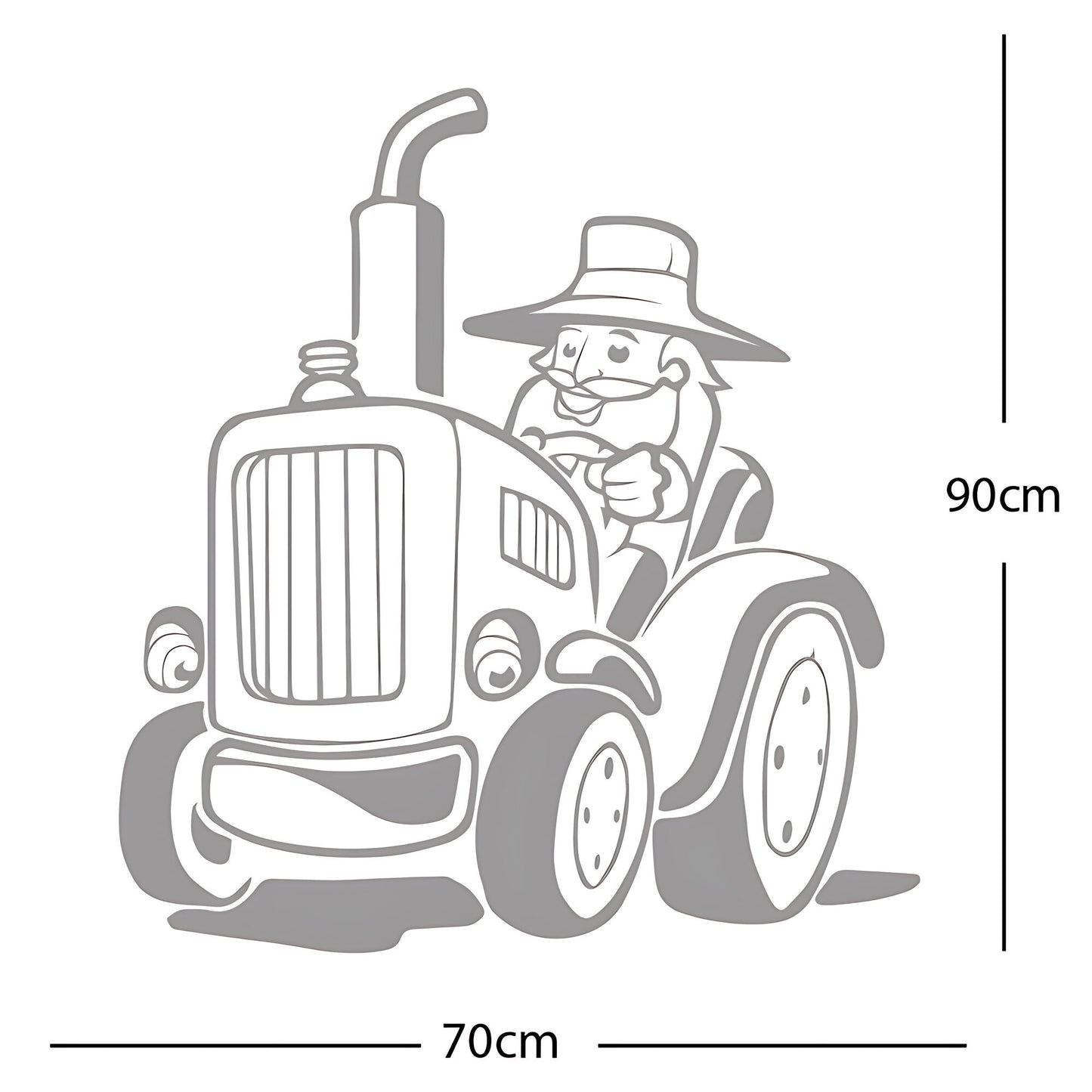 Farmer and Tractor Wall Sticker Decal