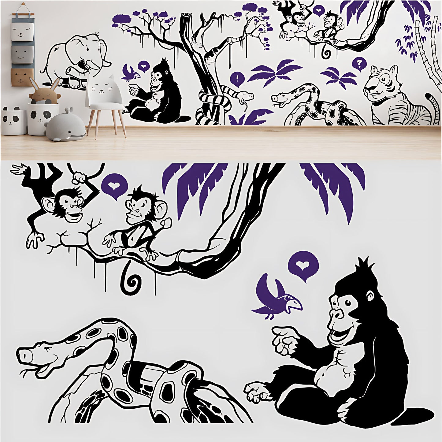 In the Jungle Complete Wall Mural - Nursery Sticker