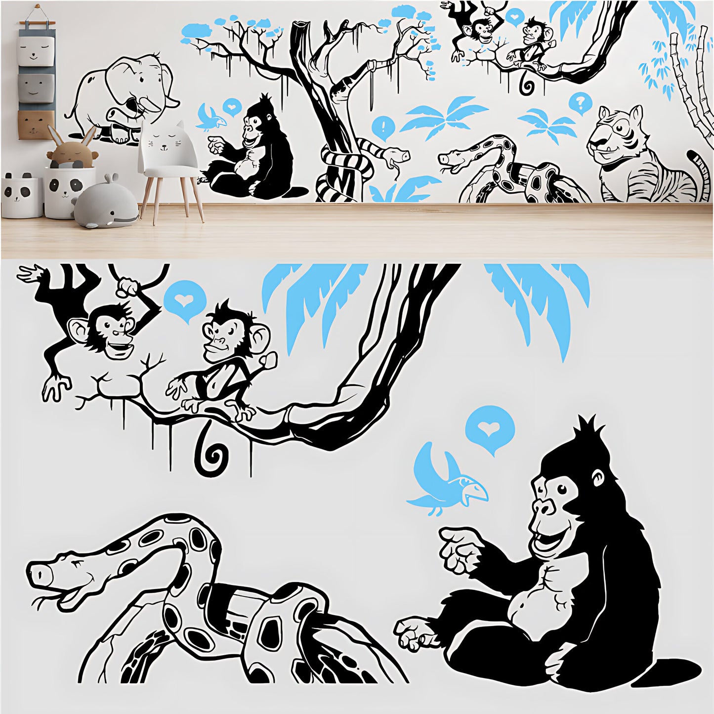 In the Jungle Complete Wall Mural - Nursery Sticker