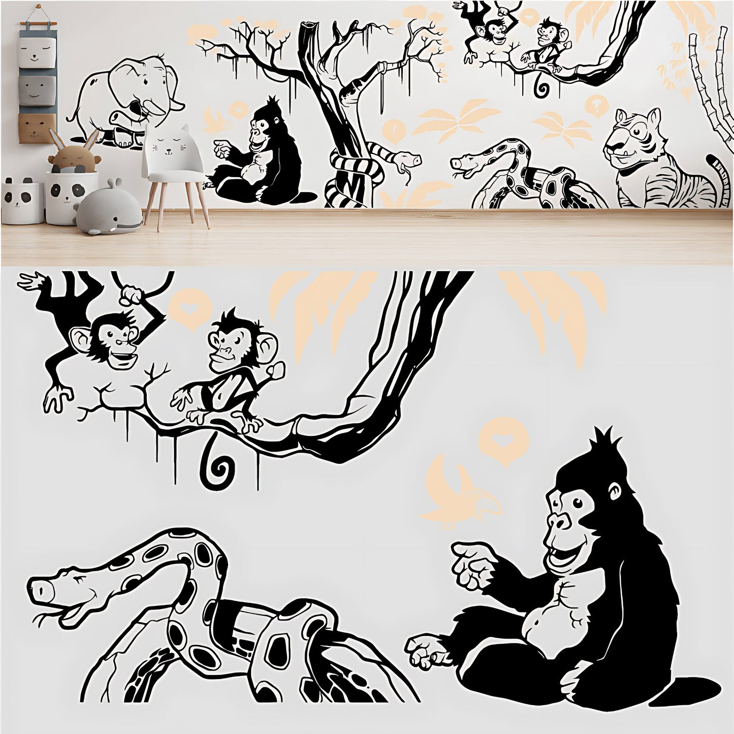 In the Jungle Complete Wall Mural - Nursery Sticker