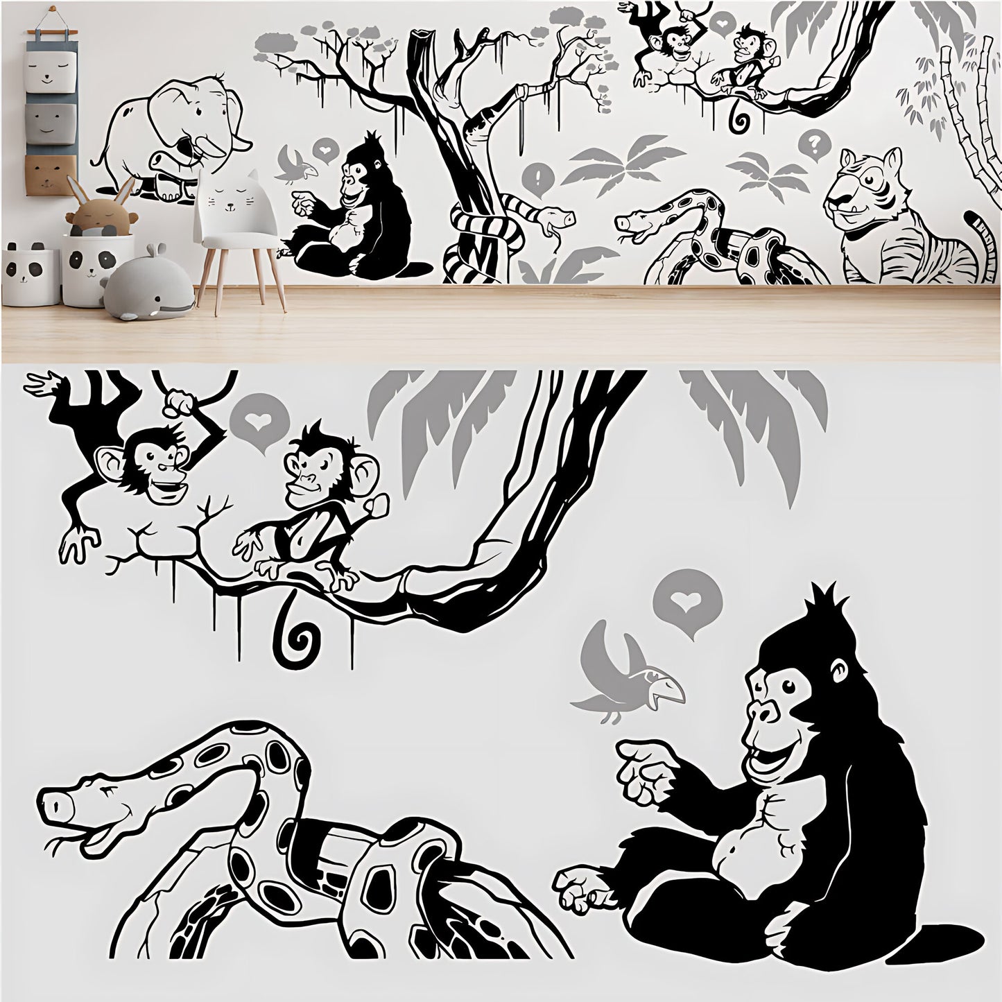 In the Jungle Complete Wall Mural - Nursery Sticker