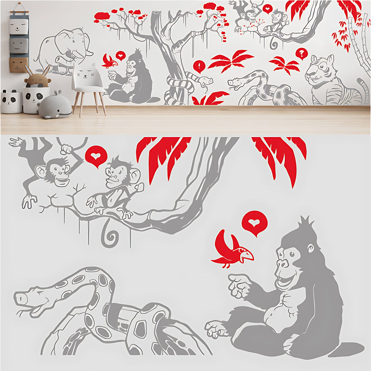 In the Jungle Complete Wall Mural - Nursery Sticker