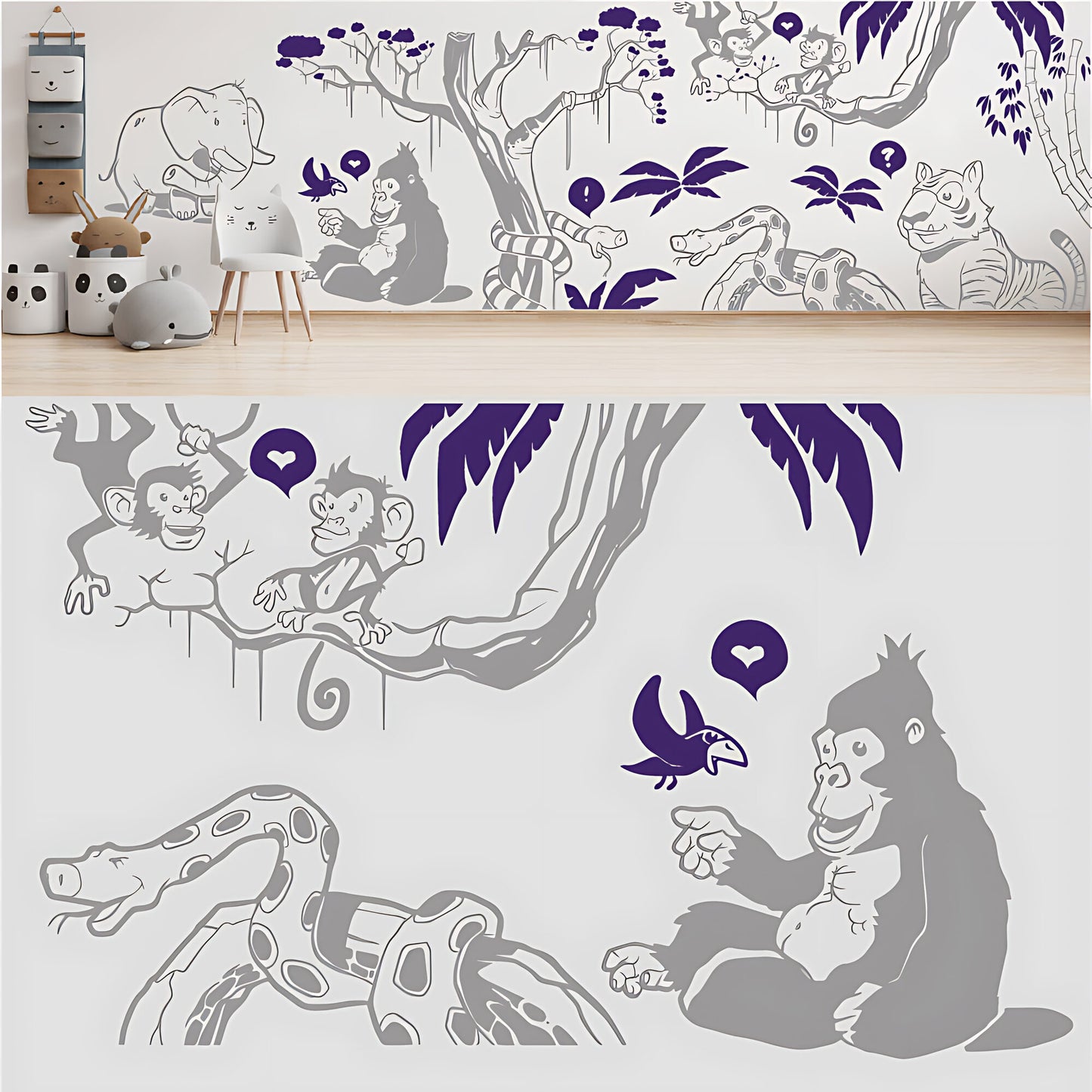 In the Jungle Complete Wall Mural - Nursery Sticker