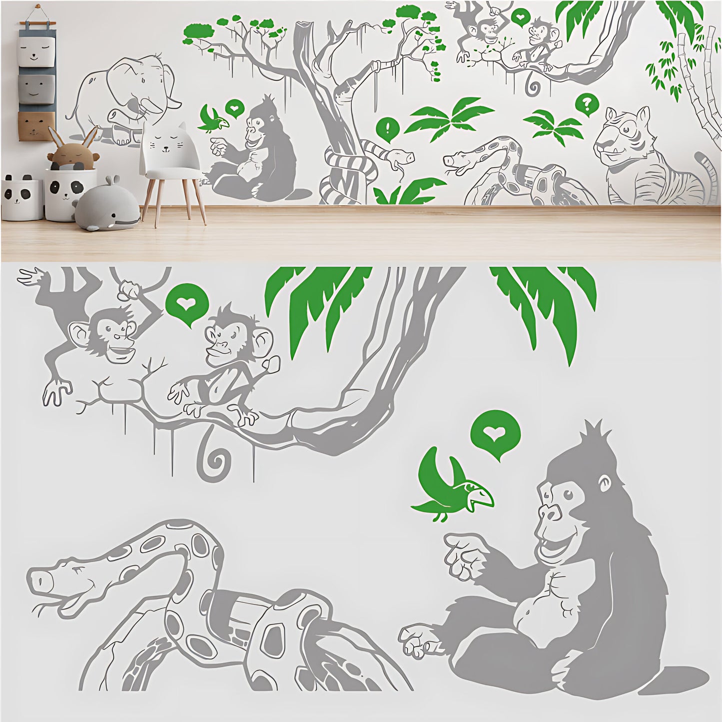 In the Jungle Complete Wall Mural - Nursery Sticker