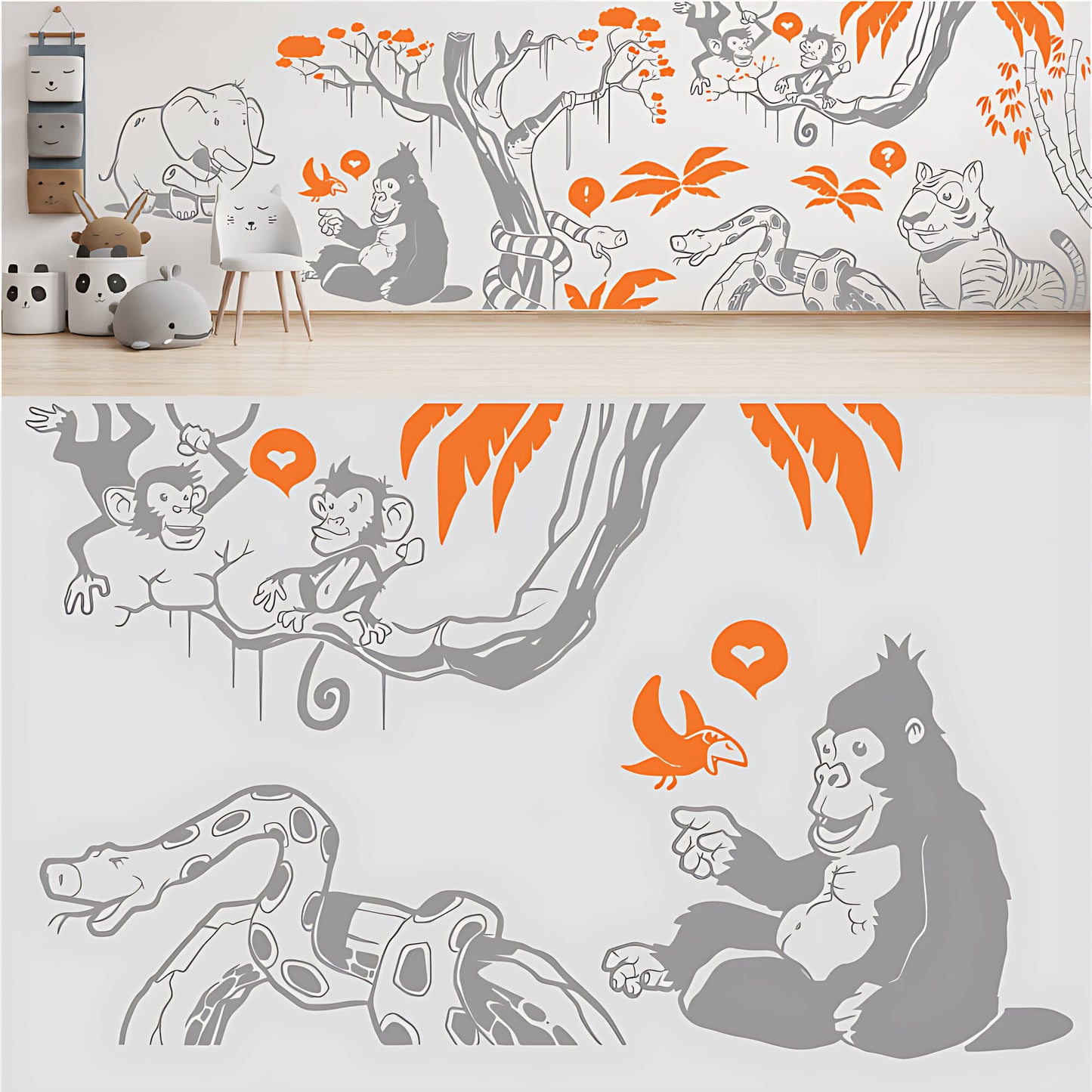 In the Jungle Complete Wall Mural - Nursery Sticker