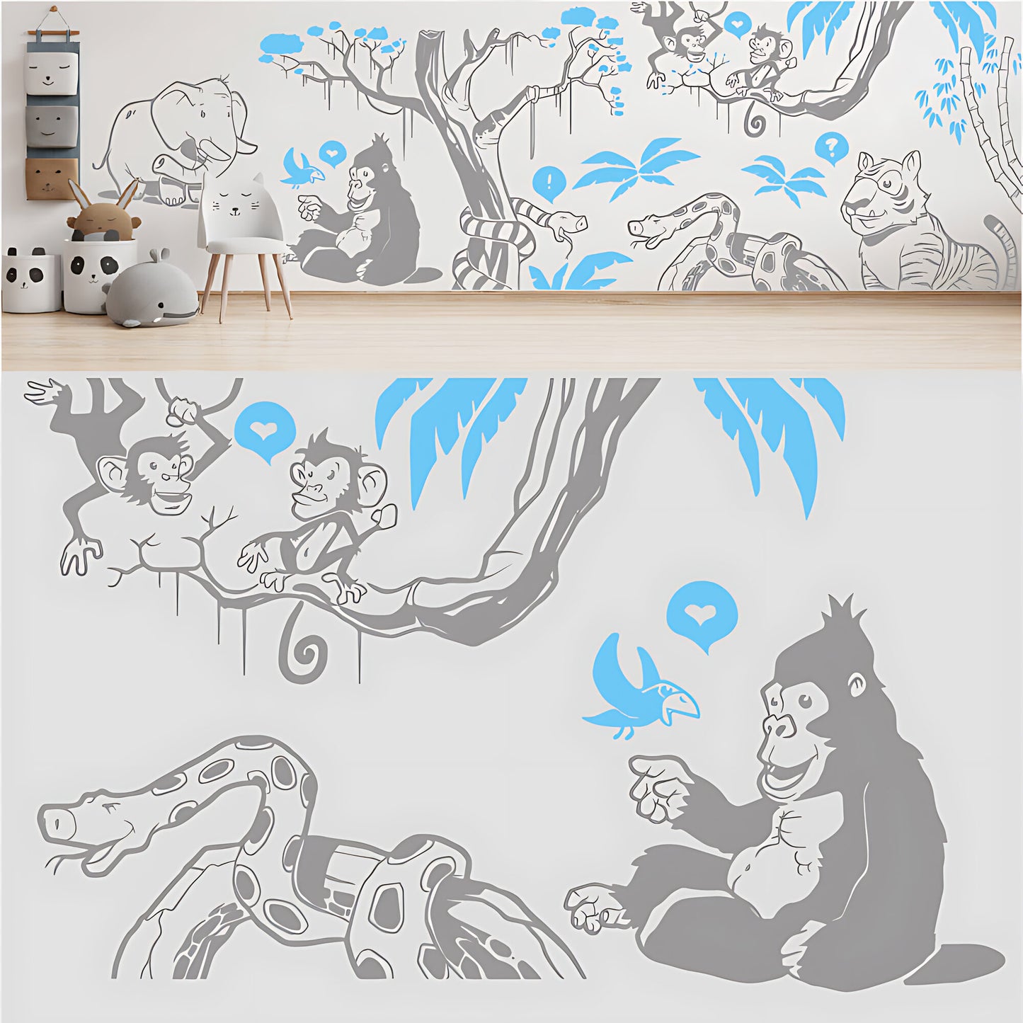In the Jungle Complete Wall Mural - Nursery Sticker