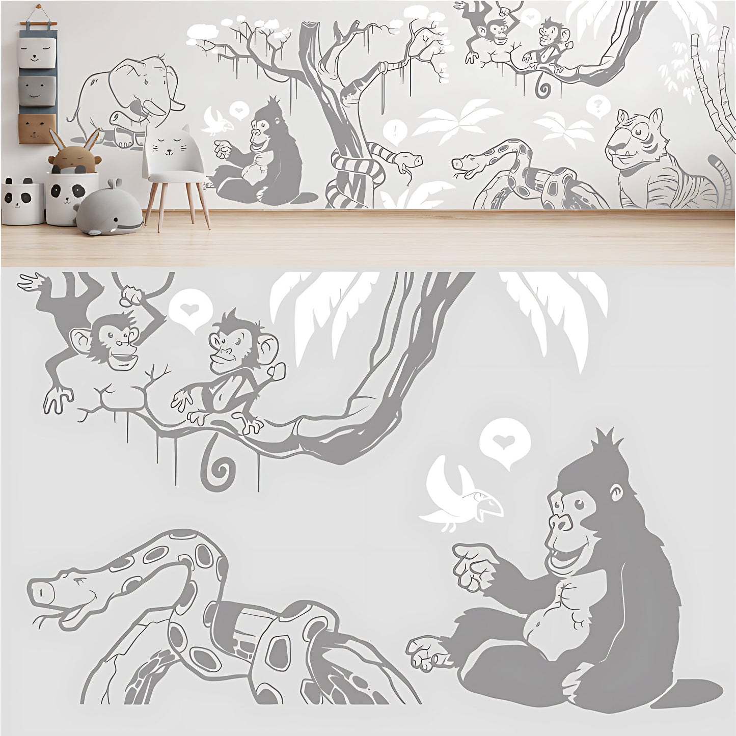 In the Jungle Complete Wall Mural - Nursery Sticker
