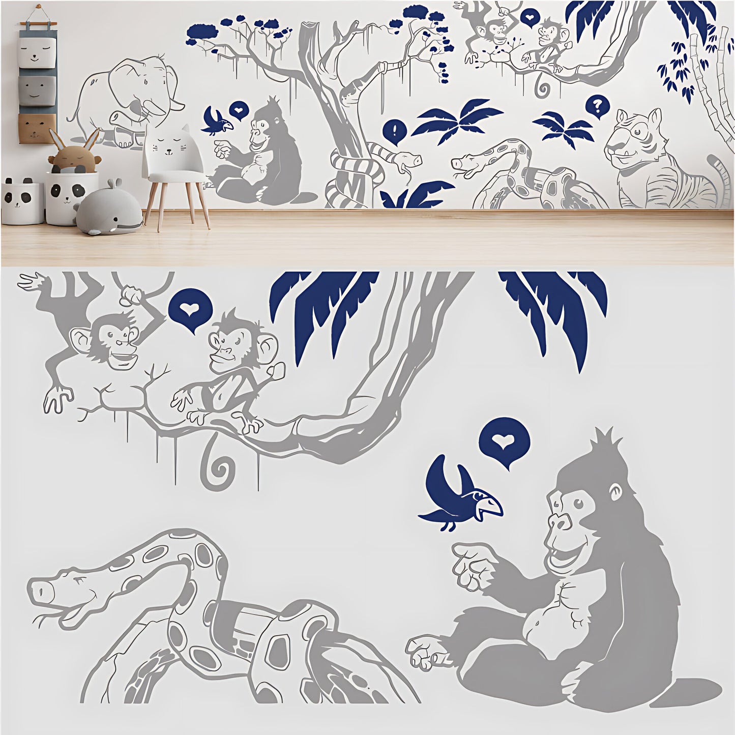 In the Jungle Complete Wall Mural - Nursery Sticker