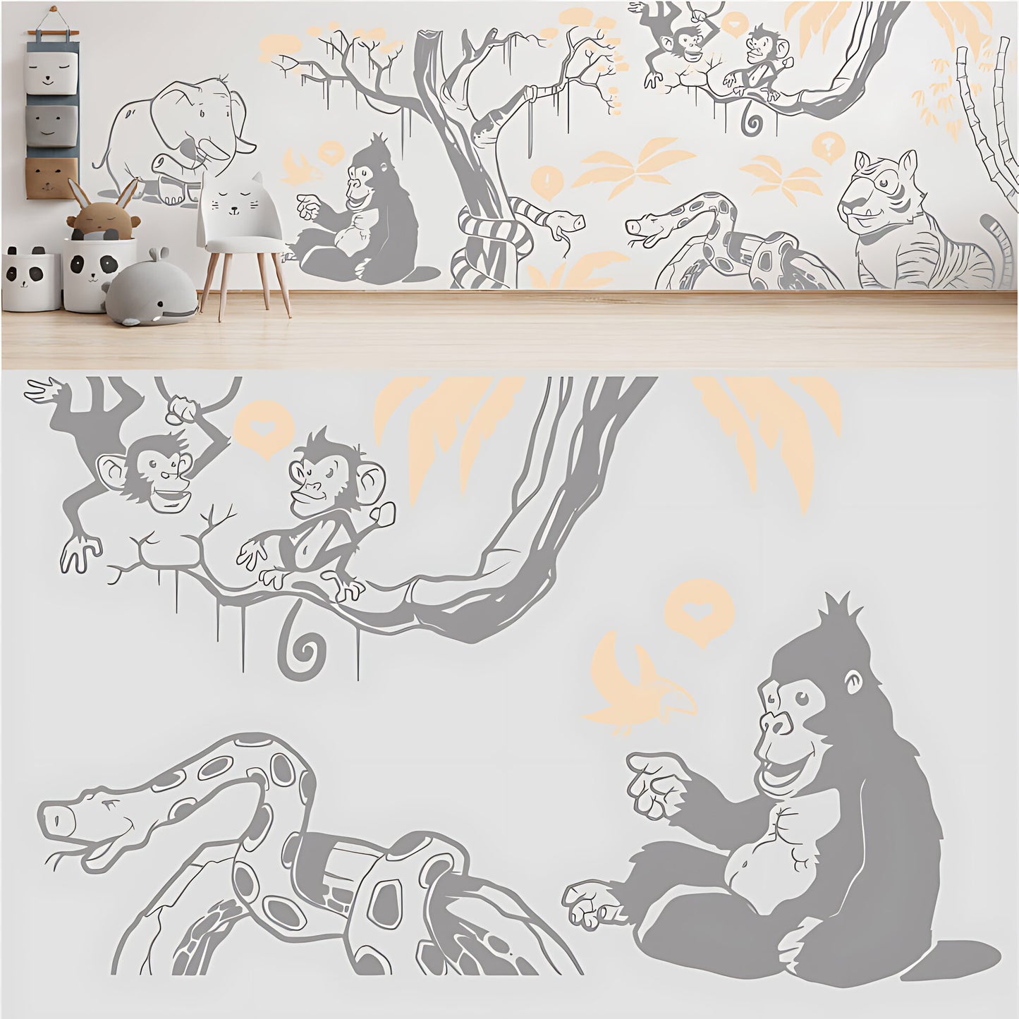 In the Jungle Complete Wall Mural - Nursery Sticker