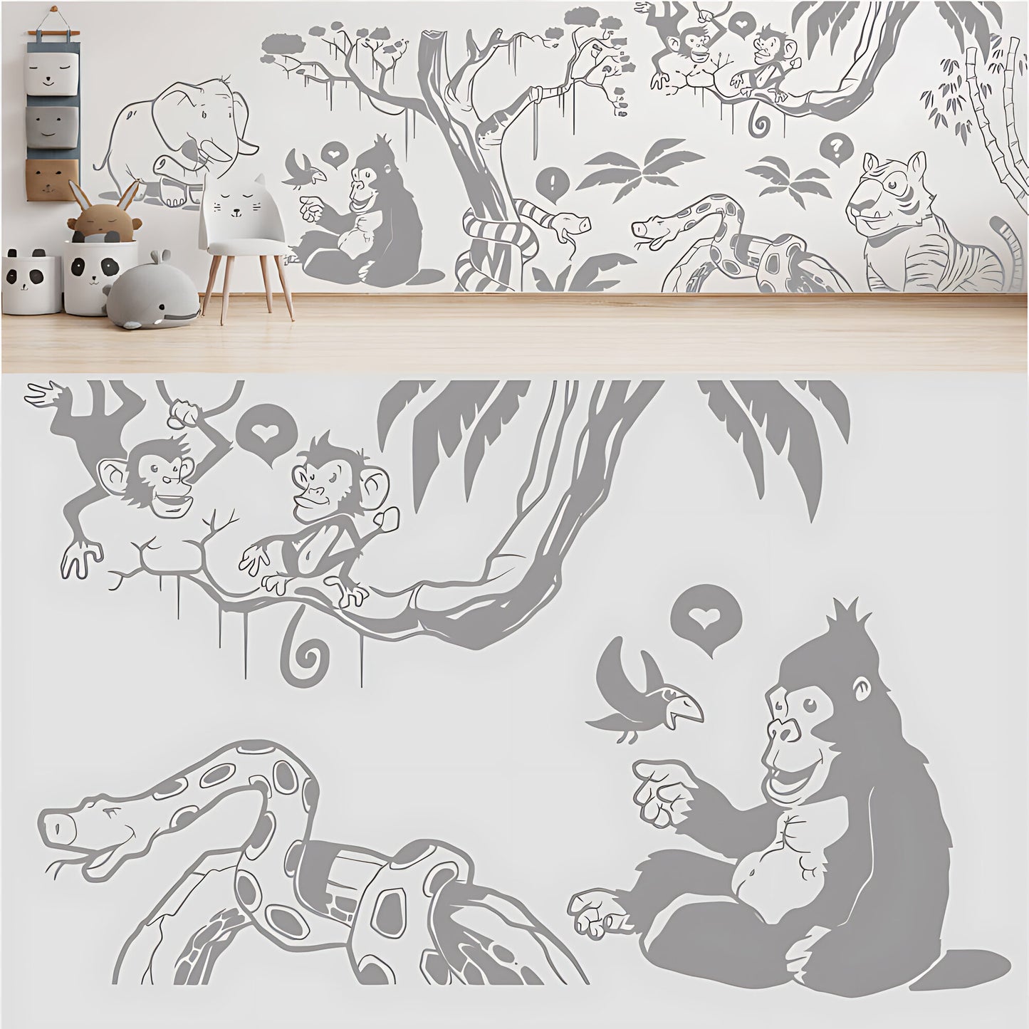 In the Jungle Complete Wall Mural - Nursery Sticker