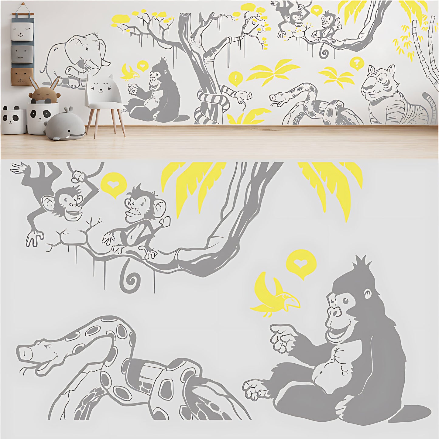 In the Jungle Complete Wall Mural - Nursery Sticker