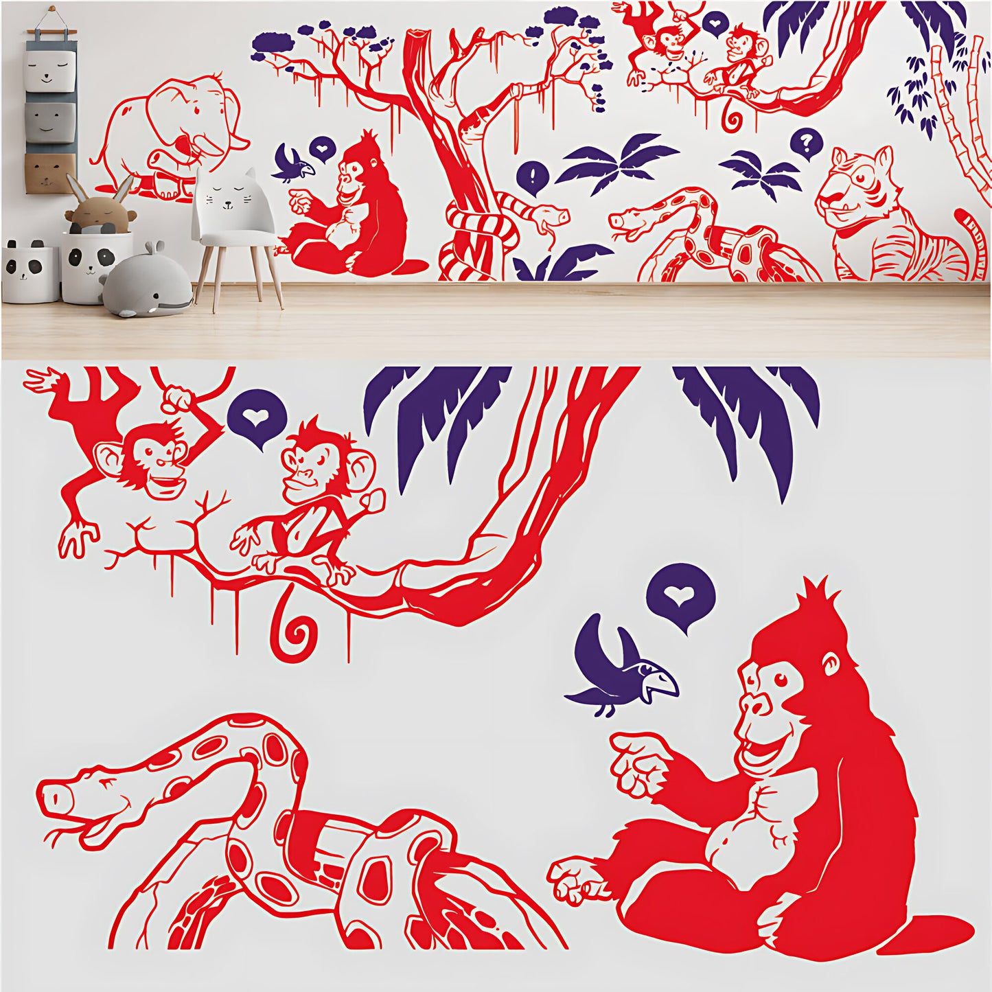 In the Jungle Complete Wall Mural - Nursery Sticker
