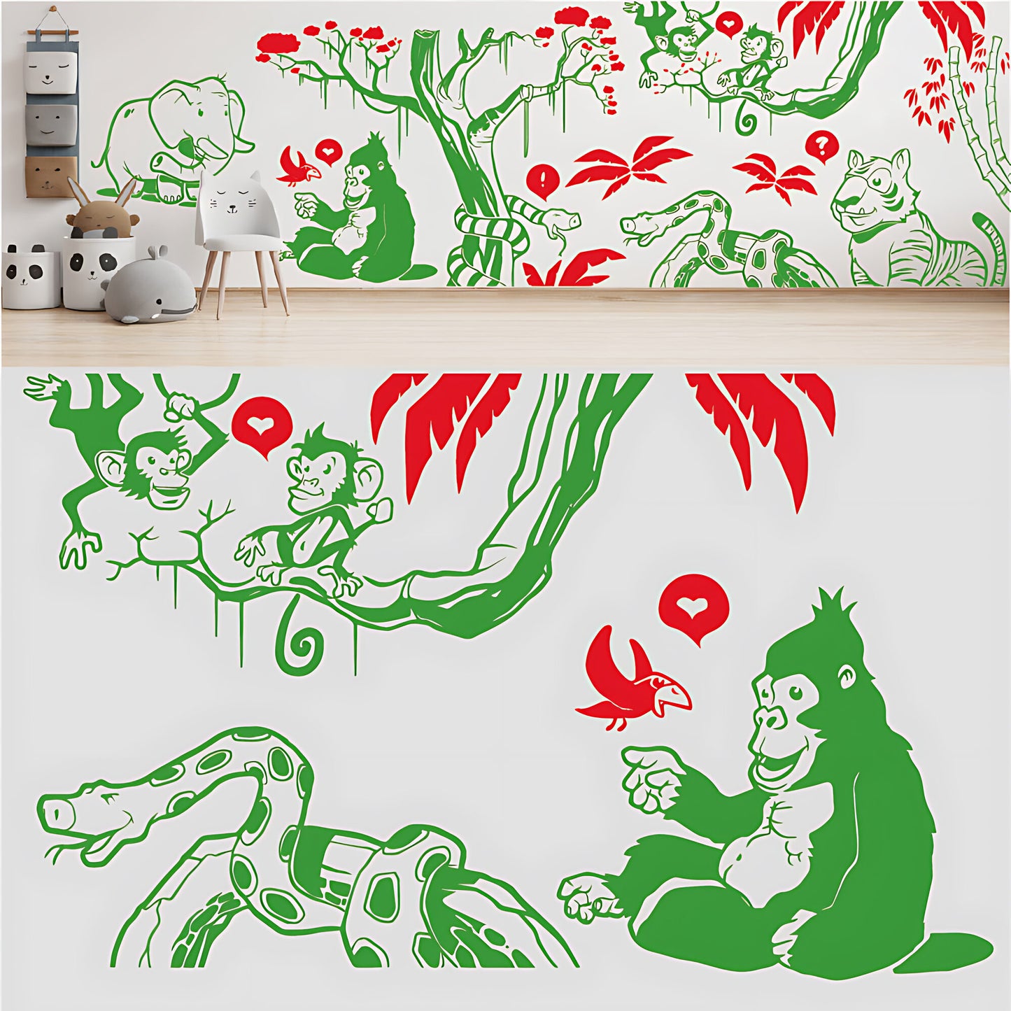 In the Jungle Complete Wall Mural - Nursery Sticker