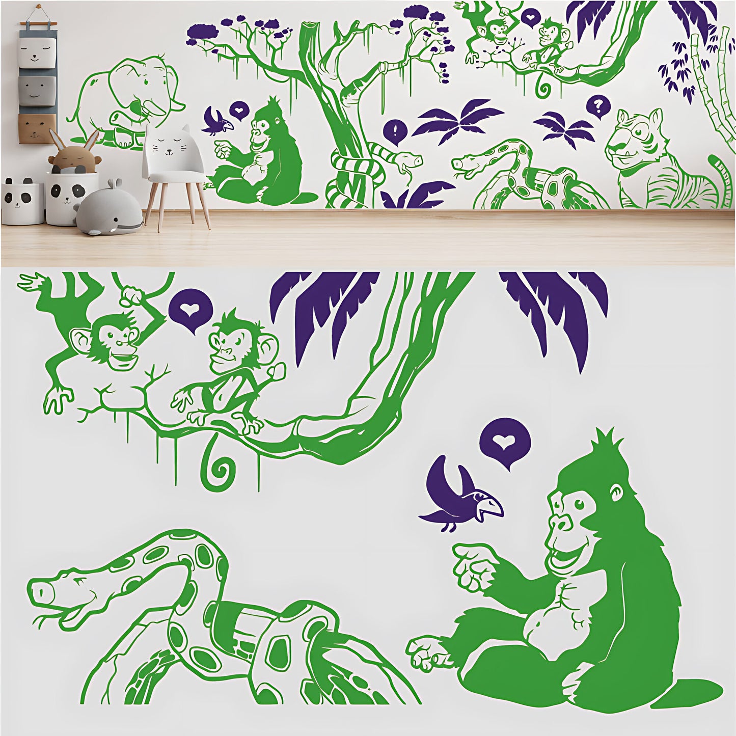 In the Jungle Complete Wall Mural - Nursery Sticker