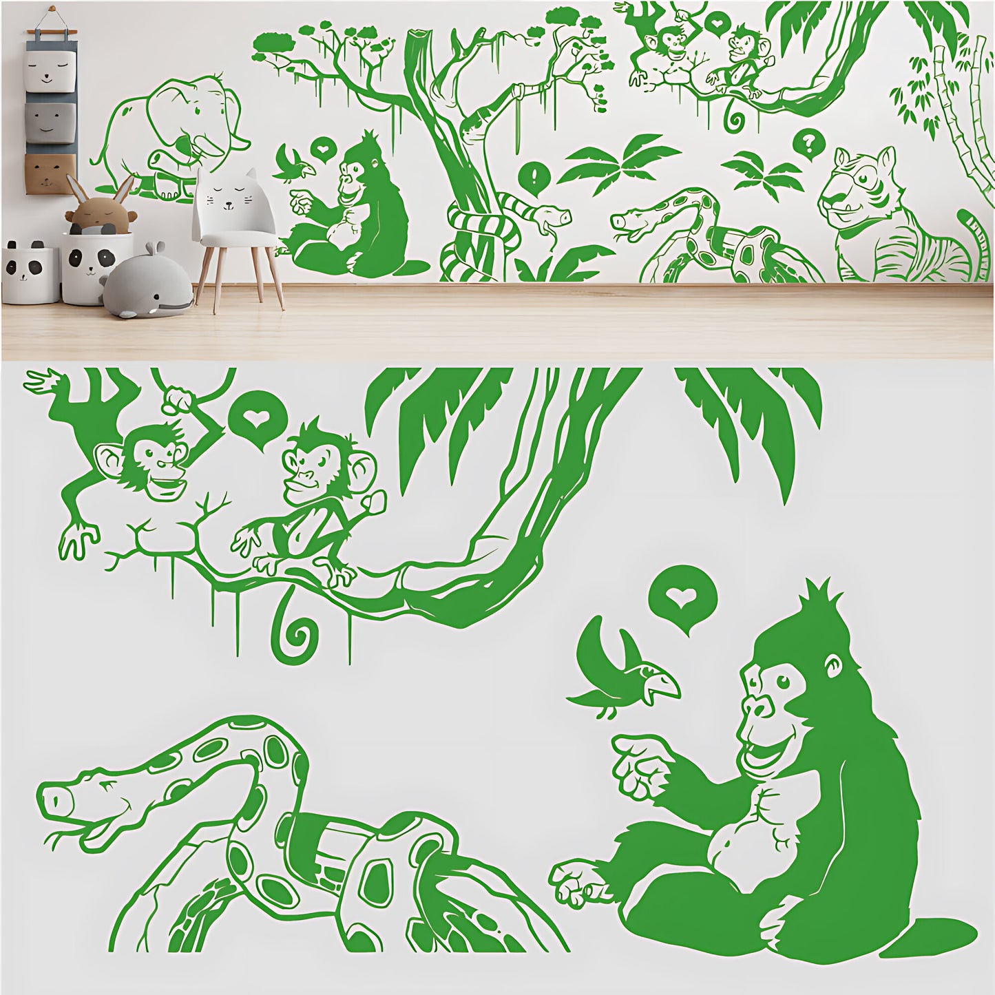 In the Jungle Complete Wall Mural - Nursery Sticker
