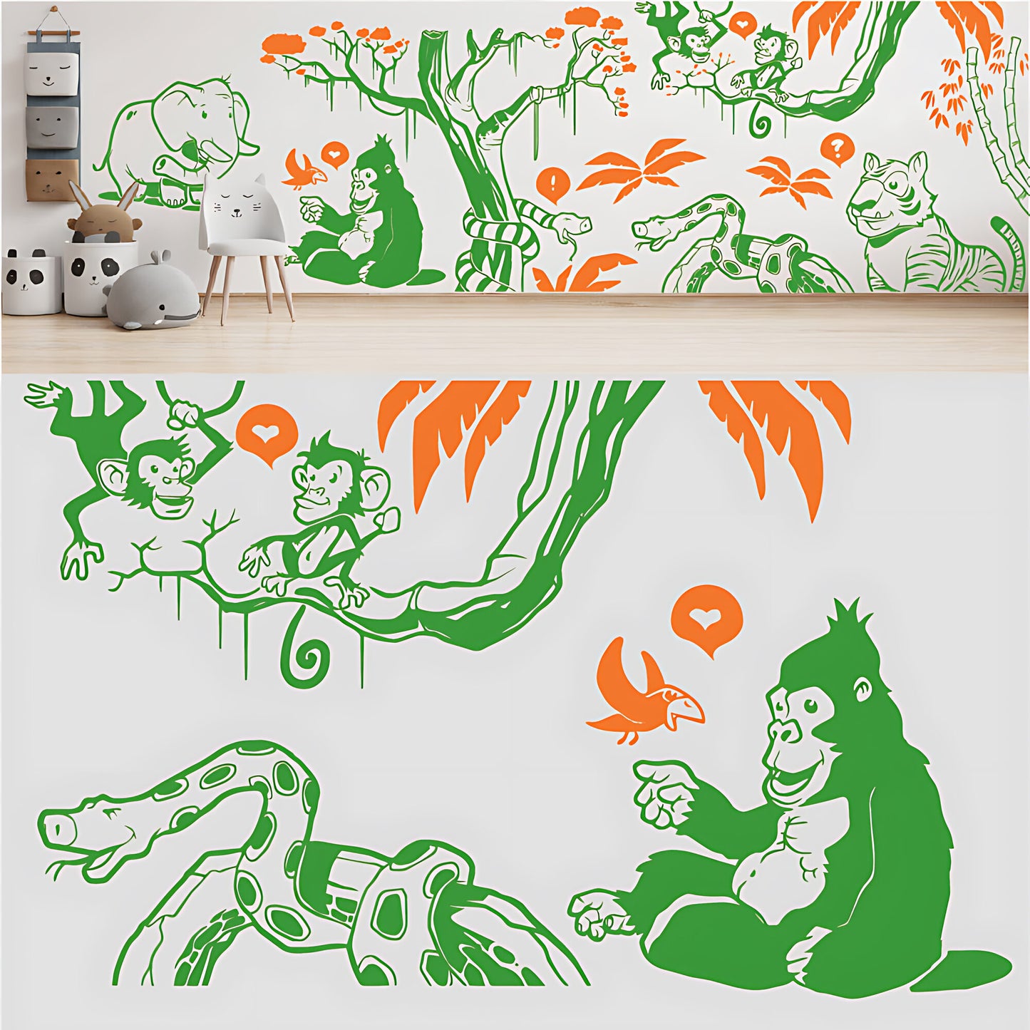 In the Jungle Complete Wall Mural - Nursery Sticker