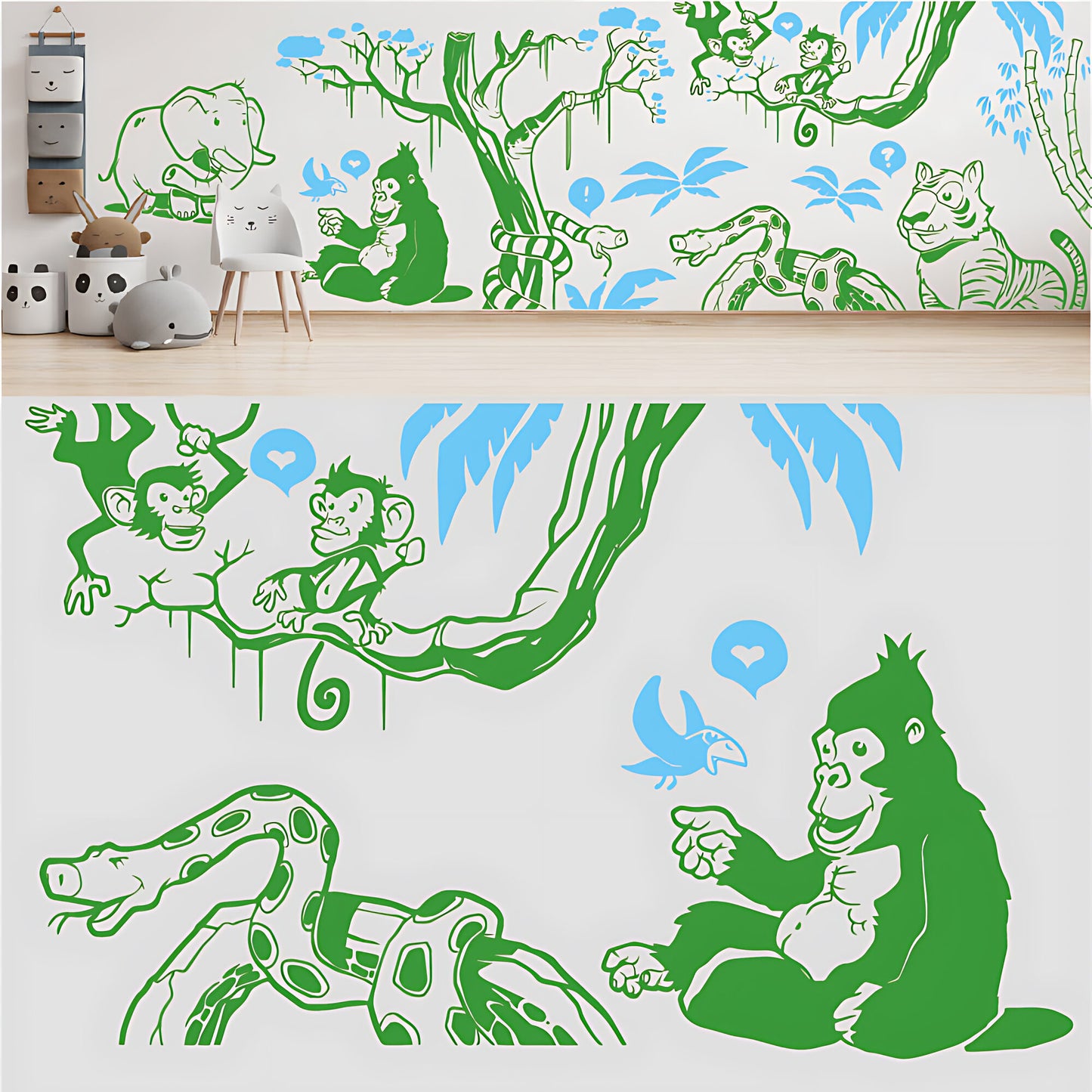 In the Jungle Complete Wall Mural - Nursery Sticker