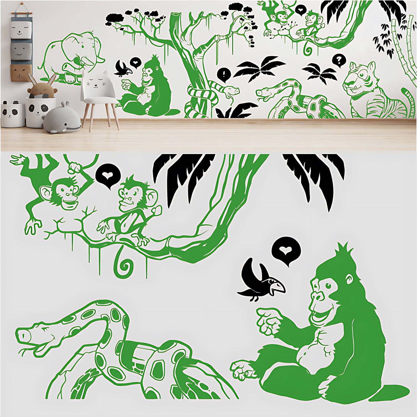 In the Jungle Complete Wall Mural - Nursery Sticker