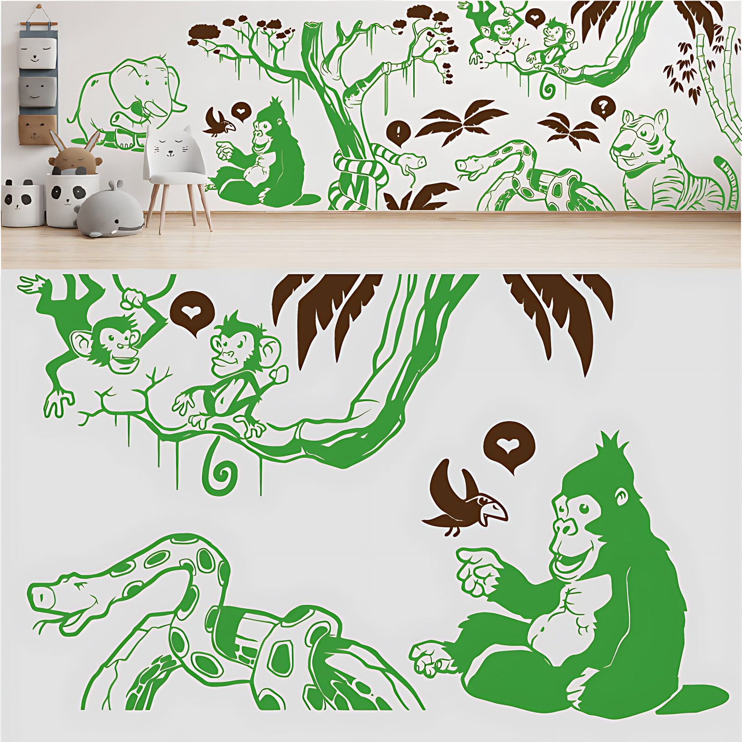 In the Jungle Complete Wall Mural - Nursery Sticker