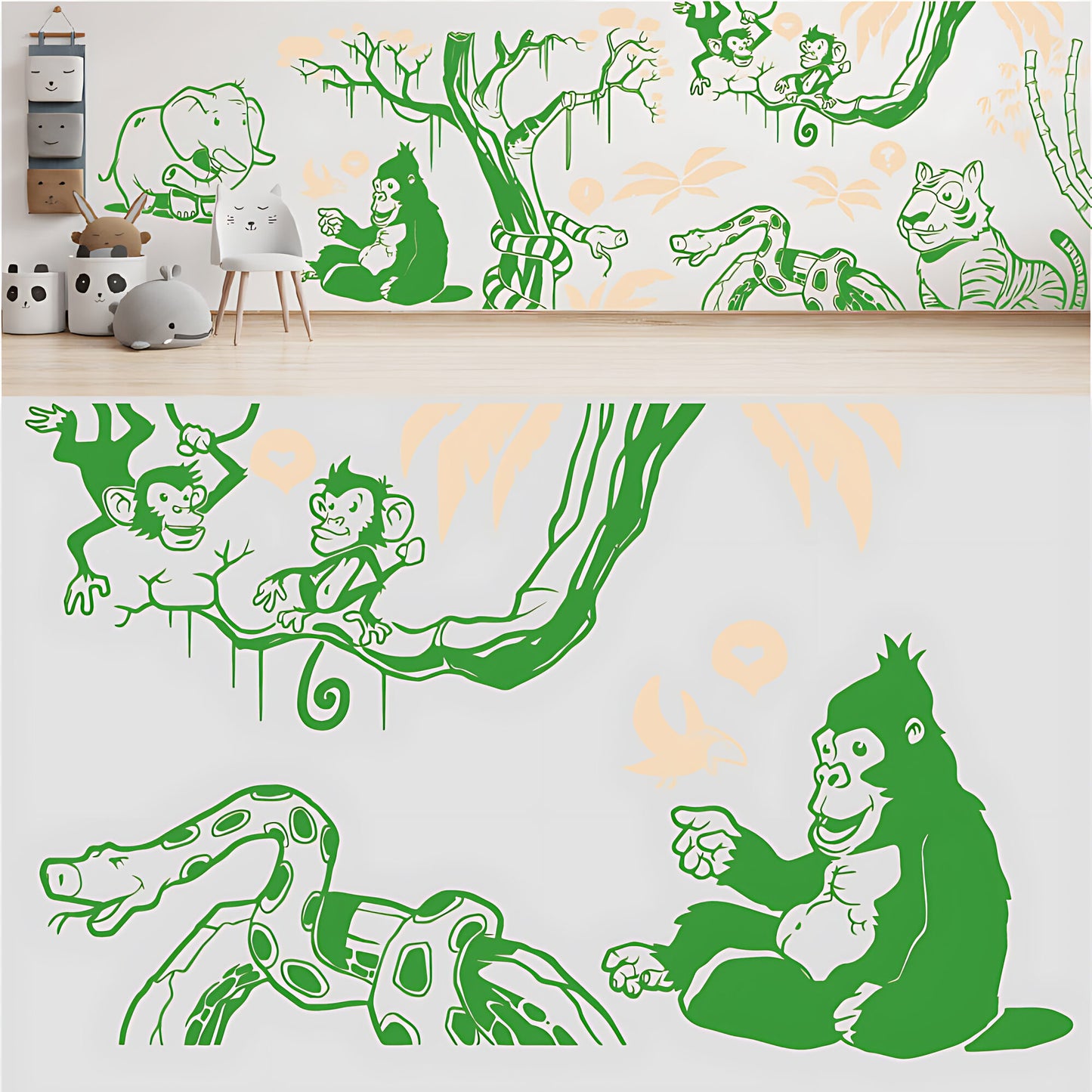 In the Jungle Complete Wall Mural - Nursery Sticker